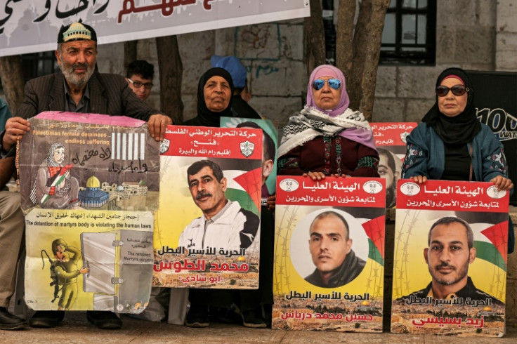 Palestinians in the West Bank protest in support of detainees in Israeli prisons amid the Gaza war
