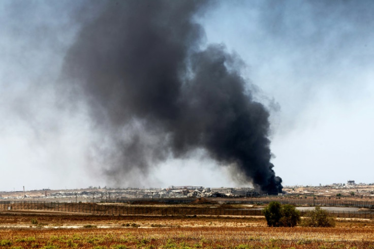 Smoke rises over Gaza on July 9, 2024, amid the ongoing conflict between Israel and the Palestinian militant group Hamas