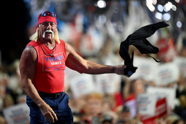 Celebrity wrestler Hulk Hogan led the crowd in chants of 'USA! USA!'