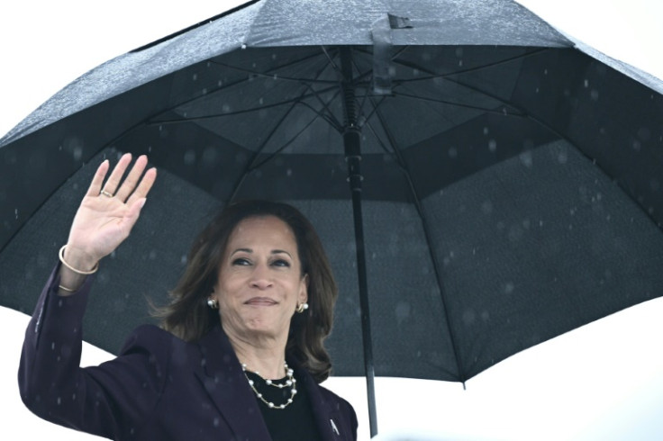 Kamala Harris boards Air Force Two as she departs Texas for Washington where she is set to meet Israel's prime minister