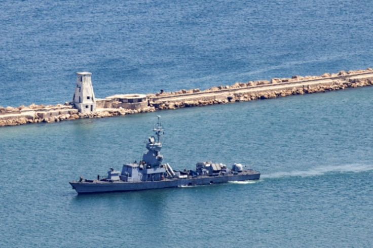 An Israeli Navy corvette patrols along the coast of the northern port city of Haifa, as Iran said it expects Lebanon's Hezbollah movement to hit deeper inside Israel
