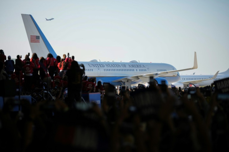 Democratic presidential nominee Kamala Harris has taken a page from rival Donald Trump's campaign playbook, as the US vice president used Air Force Two as the dramatic backdrop to a rally in Detroit, Michigan