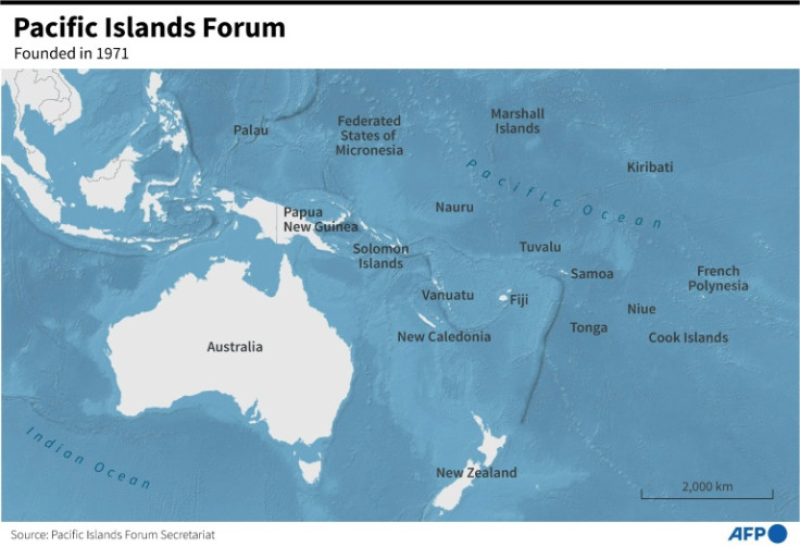 Map showing the member nations of the Pacific Islands Forum.