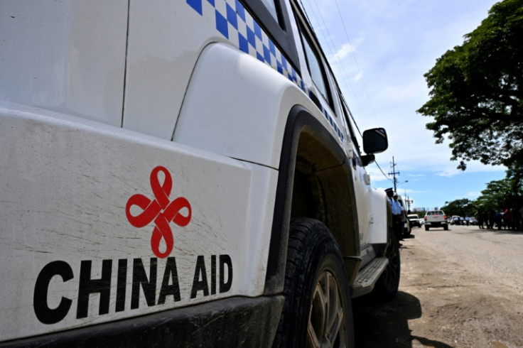 A police patrol car provided with aid from the Chinese government in Honiara, capital city of the Solomon Islands