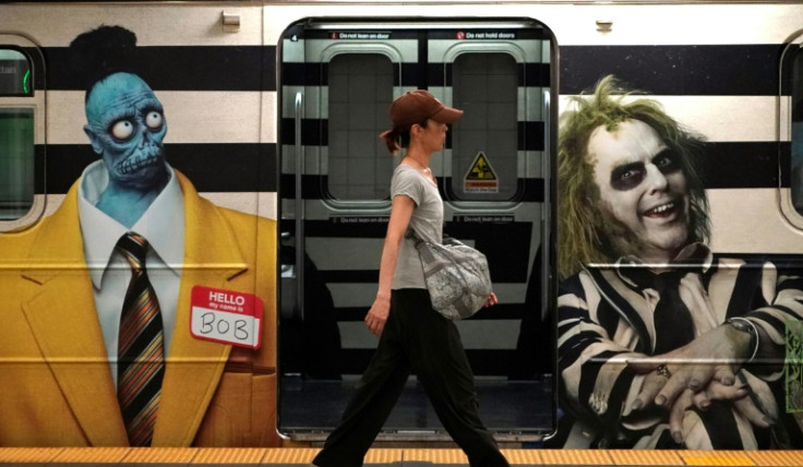 Ghost with the most: A New York subway poster for Burton's new film, 'Beetlejuice Beetlejuice'