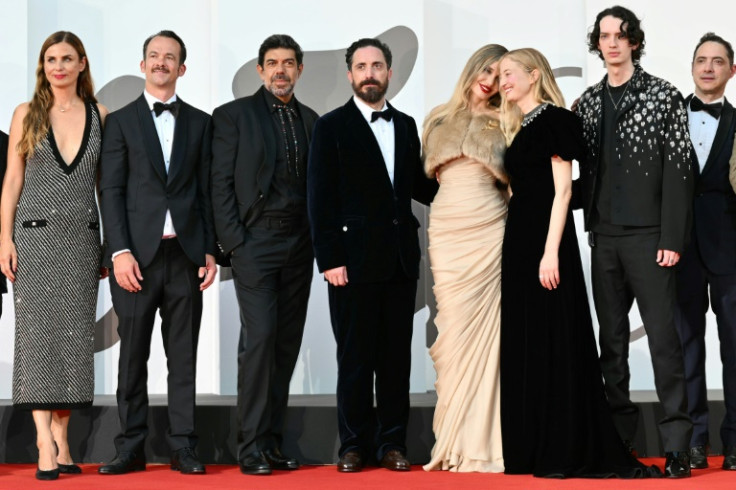 The cast of 'Maria' gathered on the red carpet in Venice