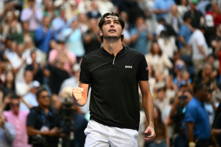 Breakthrough: Taylor Fritz celebrates after defeating Alexander Zverev