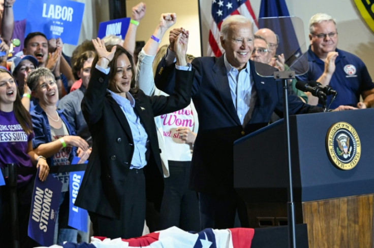 Joe Biden and Kamala Harris hold a campaign rally at the International Brotherhood of Electrical Workers (IBEW) Local 5 in Pittsburgh, Pennsylvania