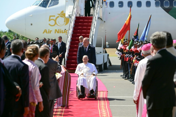 Pope Francis is greeted on arrival in East Timor