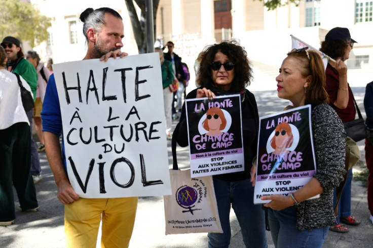 'Stop rape culture', 'Shame is changing sides': Activists have held up her portrait at protests