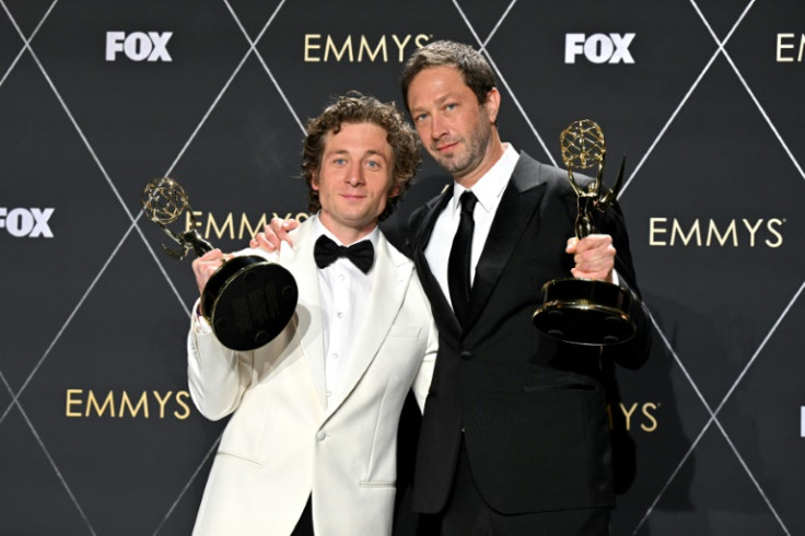 In the comedy sections, 'The Bear' and stars Jeremy Allen White (L) and Ebon Moss-Bachrach (R) look primed for more Emmys glory