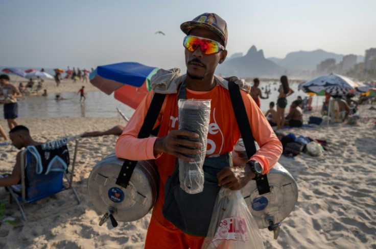 Vendors walk the beaches of Rio de Janeiro, lugging metal containers filled with the tea-like drink mate and stacks of plastic cups