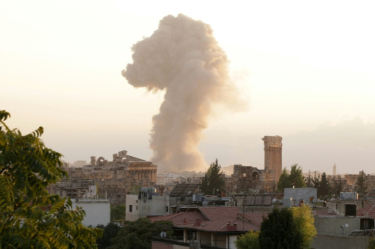 Smoke billows from the site of an Israeli air strike on the Lebanese city of Baalbek in the Bekaa valley