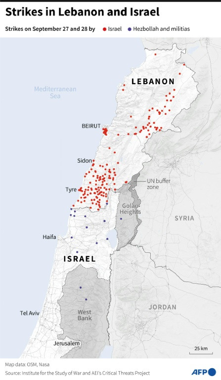 Strikes in Lebanon and Israel