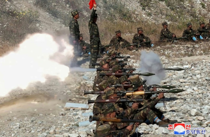 North Korean special forces troops take part in a training at an undisclosed location in the country's west