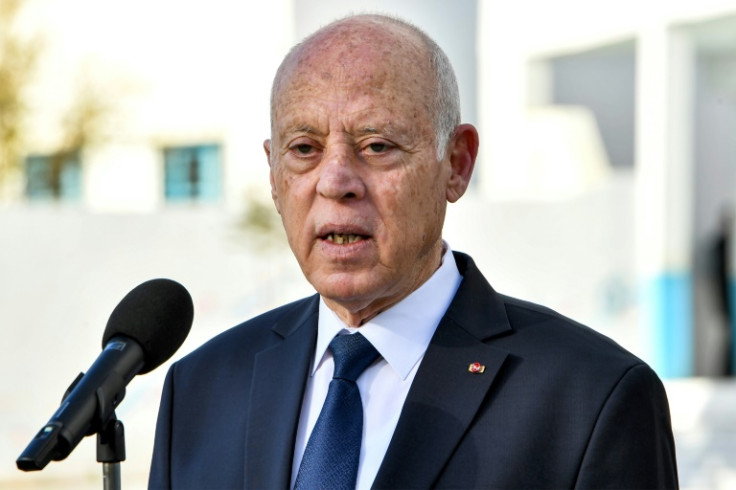 President Kais Saied pictured on December 24 last year