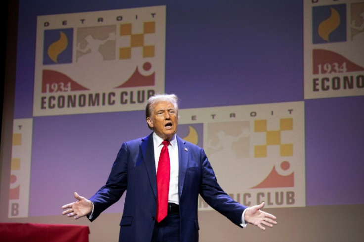 Republican presidential nominee Donald Trump lashed out at rival Kamala Harris and even the auto industry hub of Detroit as he spoke at the Detroit Economic Club just weeks before the 2024 election