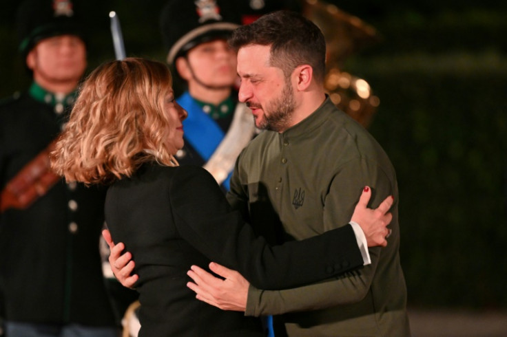 The Ukrainian president travelled to Rome for a working dinner with Prime Minister Giorgia Meloni