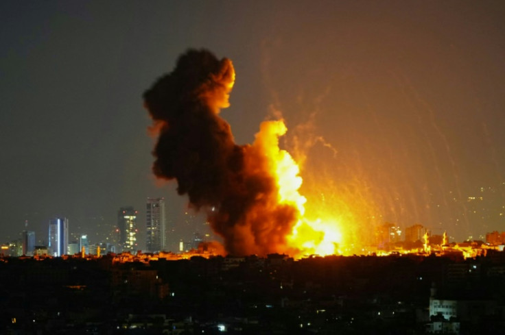 Smoke rises from the site of an Israeli airstrike that targeted a residential complex in the Laylaki neighbourhood in Beirut's southern suburbs
