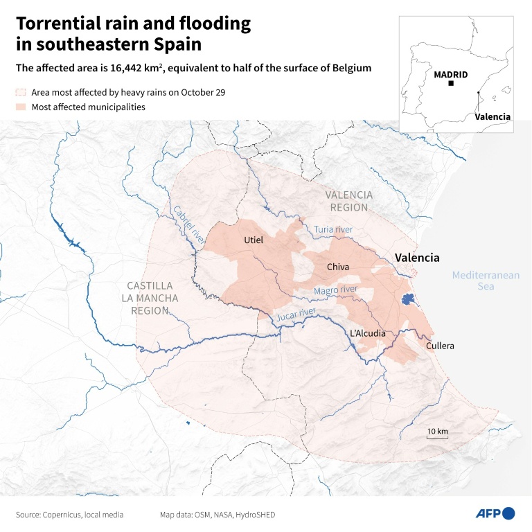 Spain Flood Deaths Top 200, Hopes Fade For Missing