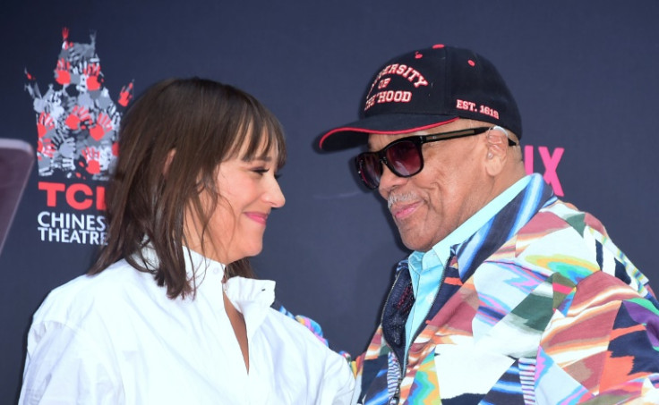 One of Quincy Jones' seven children is actress Rashida Jones, seen here with her father in 2018