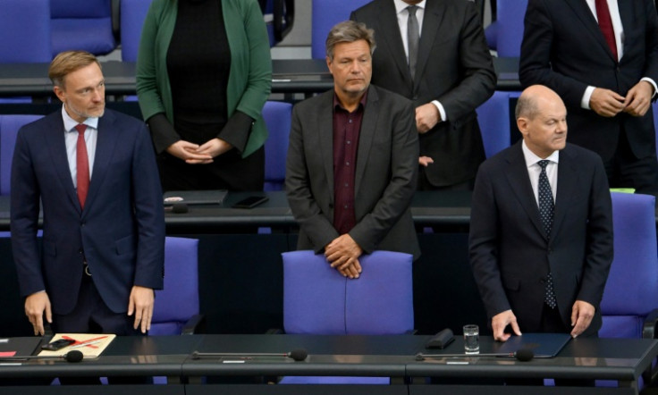 From the left, German Finance Minister Christian Lindner, Economy Minister Robert Habeck and Chancellor Olaf Scholz