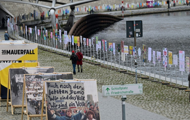 Artworks are lined up as an open-air installation along part of the former course of the Berlin Wall