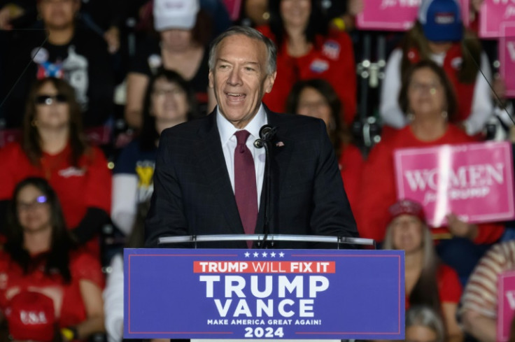 Former US secretary of state Mike Pompeo speaks at a campaign rally for Donald Trump in Reading, Pennsylvania on November 4, 2024