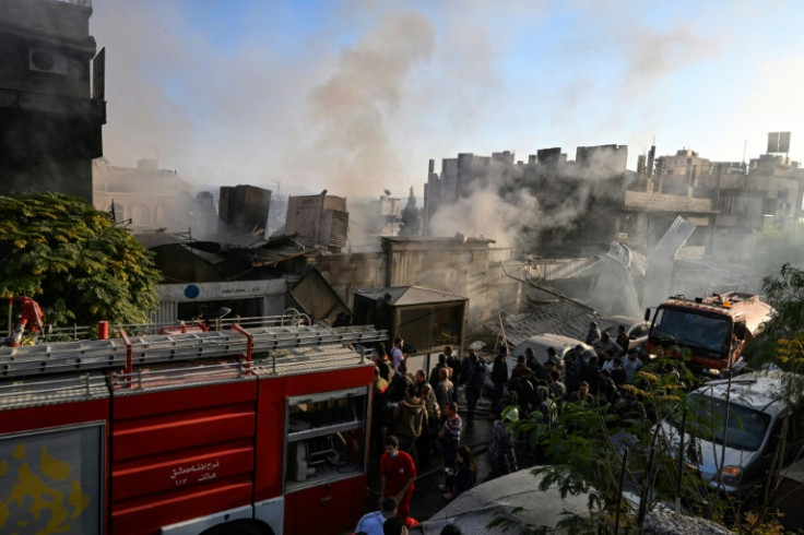 The site of a reported Israeli strike in the Mazzeh district of Damascus on November 14, 2024