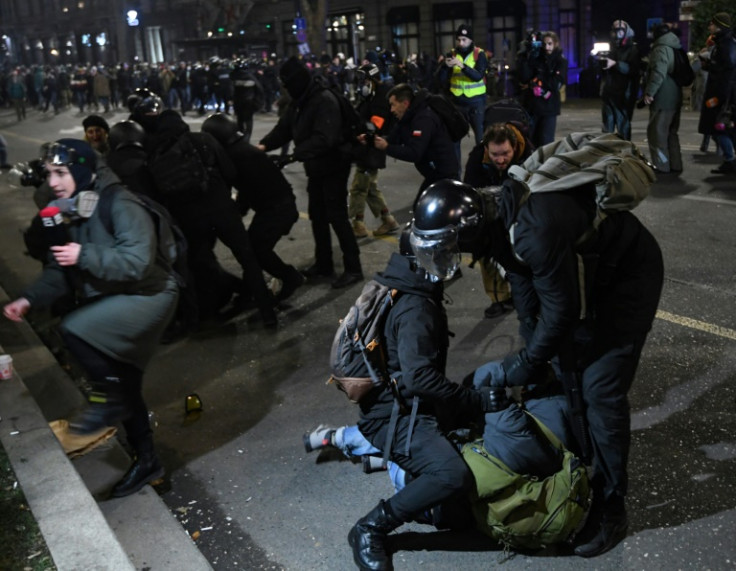 Police 'detained 48 individuals for disobedience to lawful police orders and petty hooliganism,' the interior ministry said