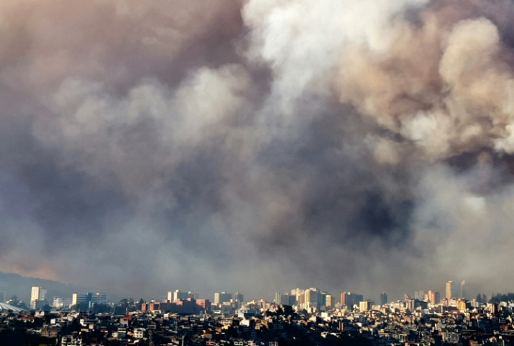 Smoke from a bushfire over Quito on September 24, 2024