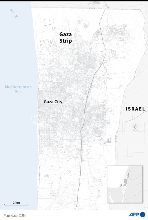 Map of the northern Gaza Strip