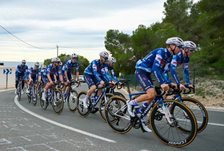 The Soudal Quick-Step team on an outing in the Calpe region