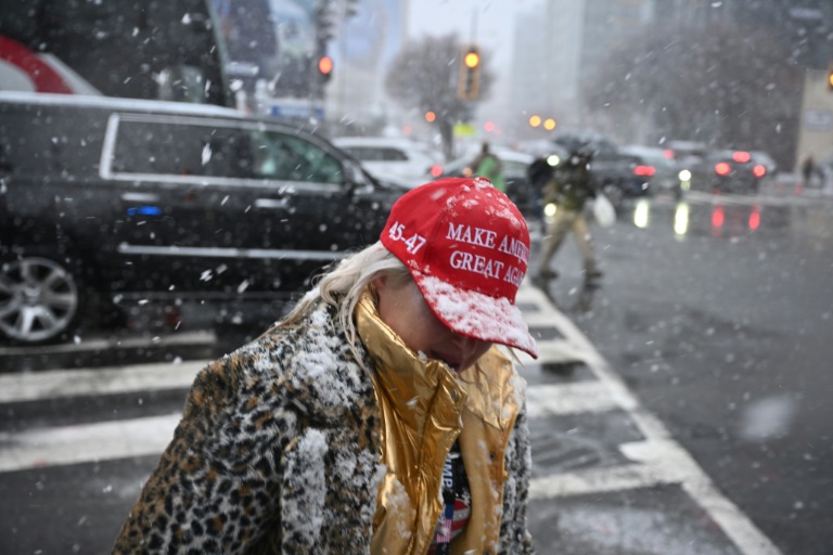 Trump Supporters Brave Freezing Conditions To Attend Rally