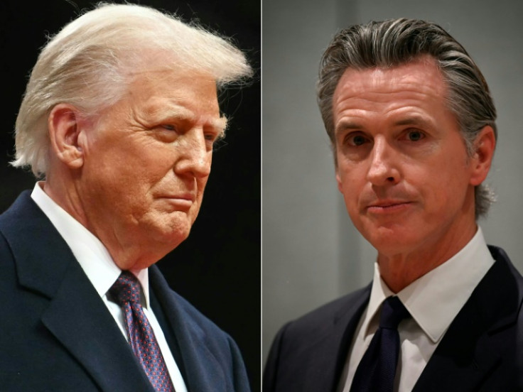 US President Donald Trump (L) and California Governor Gavin Newsom