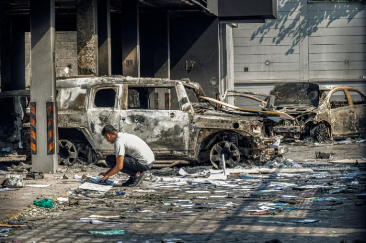 Cars torched during days of intense urban fighting in DR Congo's Goma