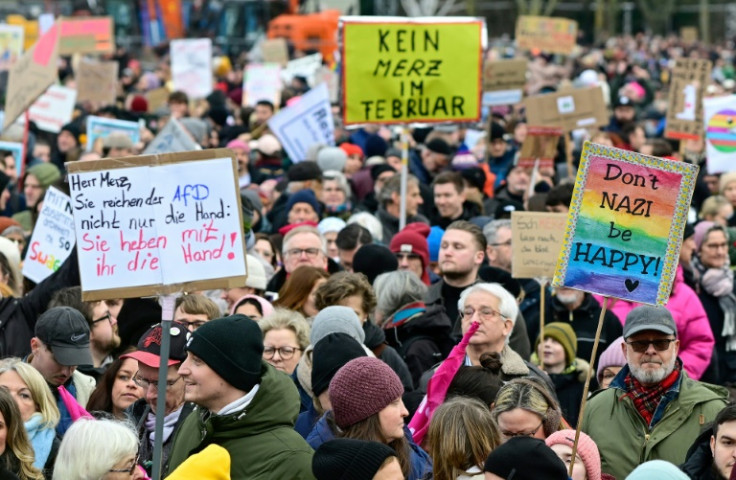 Police said at least 160,000 people had turned out for the protest in Berlin