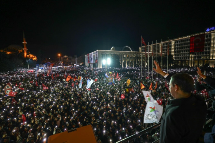 'Imamoglu's only crime was that he was taking the lead in opinion polls,' CHP leader Ozgur Ozel told the crowds on Wednesday night