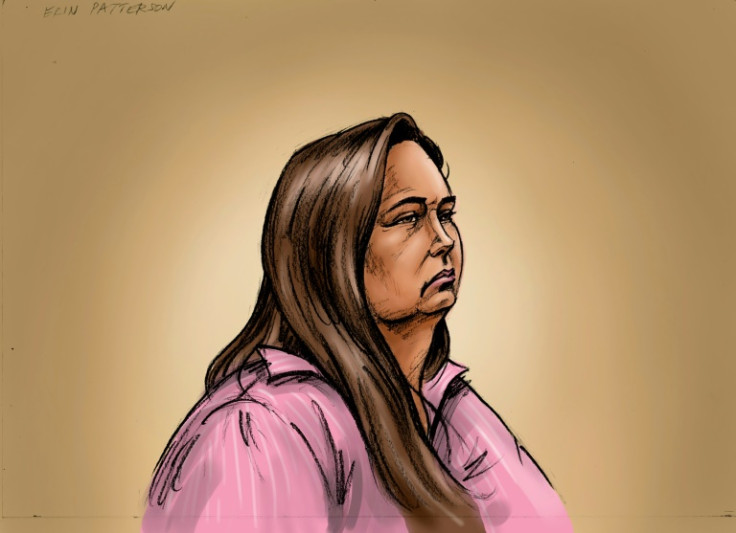 A handout sketch received from the Supreme Court of Victoria on April 29, 2025 shows Erin Patterson, an Australian woman accused of murdering three people with a toxic mushroom-laced meal. She has pleaded not guilty to all charges.