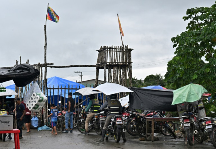 Supporters of former Bolivian president Evo Morales live in makeshift shelters and serve in shifts guarding the entrance to his stronghold of Lauca Ene
