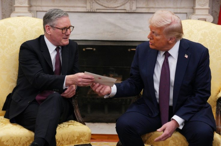 British Prime Minister Keir Starmer handed US President Donald Trump a letter from King Charles III during a meeting in February