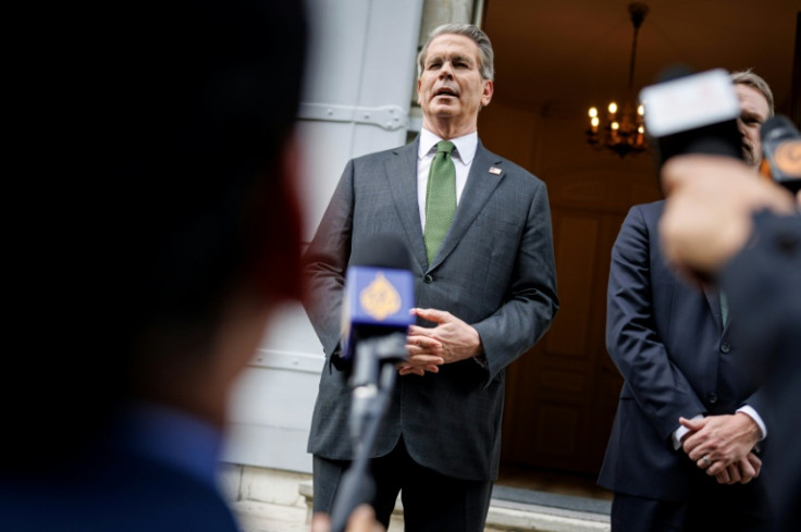 US Treasury Secretary Scott Bessent (L) and Trade Representative Jamieson Greer hailed 'substantial progress' in the trade talks with China