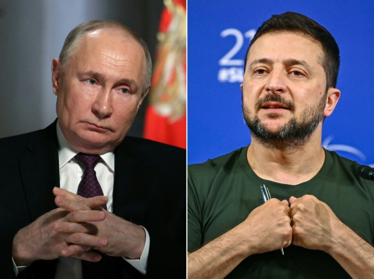 Russian President Vladimir Putin (L) had declined to travel to Turkey for the peace talks, with Ukrainian President Volodymyr Zelensky (R) accusing him of being 'afraid'