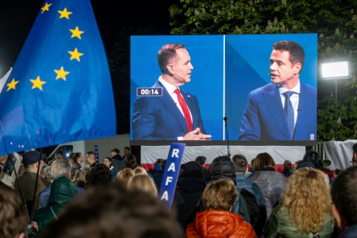 Warsaw's pro-EU Mayor Rafal Trzaskowski, right, and nationalist historian Karol Nawrocki may face each other in the second round