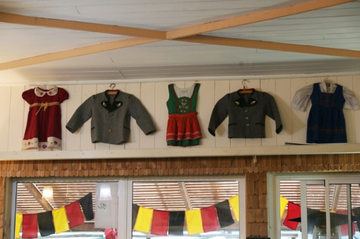 German settlers' clothes are exhibited at the Villa Baviera Hotel's restaurant in the settlement once known as Colonia Dignidad