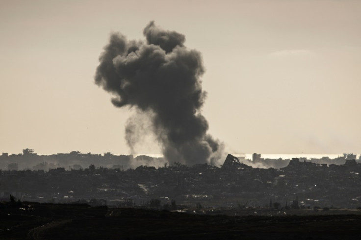 Smoke plumes rise from Gaza following Israeli strikes