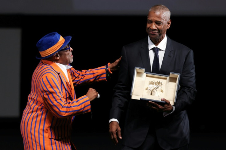 US actor Denzel Washington receives the award from US director Spike Lee