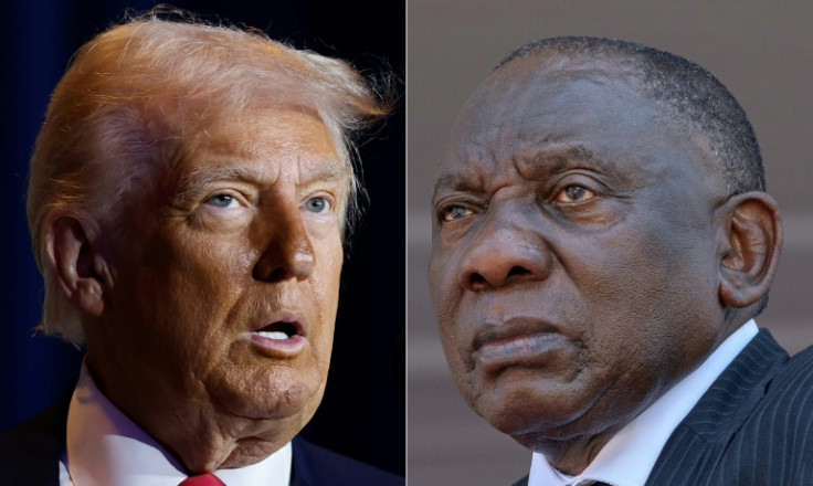 US President Donald Trump's (L) meeting with South African leader Cyril Ramaphosa (R) promises to be tense
