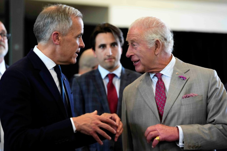 Canada's Prime Minister Mark Carney (L) has said he intends to use the visit of Britain's King Charles III to highlight Canada's sovereignty