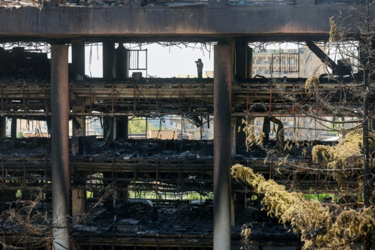 The heavily damaged building of Iran's public broadcaster in Tehran after it was hit in an Israeli strike
